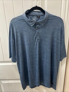Men's Heather Blue Short-Sleeve Polo